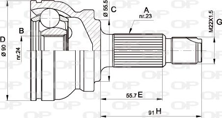 Open Parts CVJ5106.10 - Каре комплект, полуоска vvparts.bg