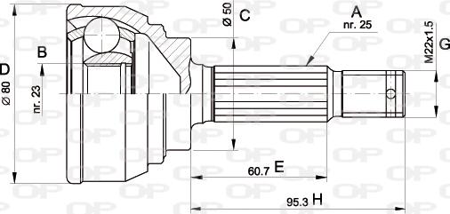 Open Parts CVJ5103.10 - Каре комплект, полуоска vvparts.bg