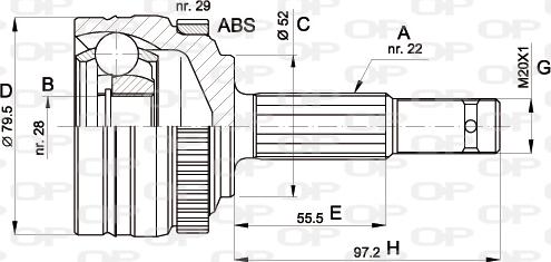 Open Parts CVJ5114.10 - Каре комплект, полуоска vvparts.bg
