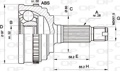 Open Parts CVJ5130.10 - Каре комплект, полуоска vvparts.bg