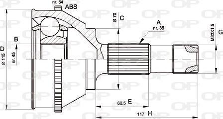 Open Parts CVJ5131.10 - Каре комплект, полуоска vvparts.bg