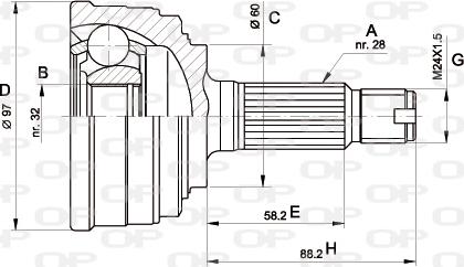 Open Parts CVJ5129.10 - Каре комплект, полуоска vvparts.bg