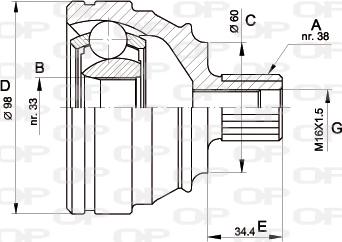 Open Parts CVJ5121.10 - Каре комплект, полуоска vvparts.bg