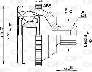 Open Parts CVJ5122.10 - Каре комплект, полуоска vvparts.bg