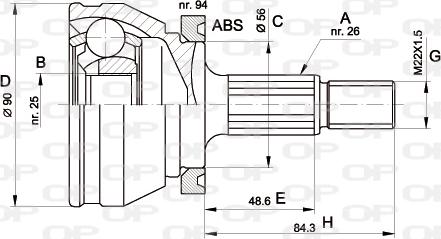 Open Parts CVJ5170.10 - Каре комплект, полуоска vvparts.bg