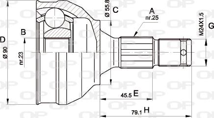 Open Parts CVJ5177.10 - Каре комплект, полуоска vvparts.bg
