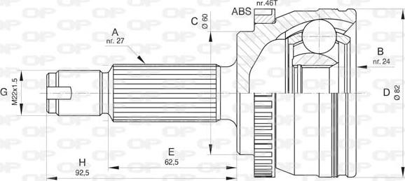 Open Parts CVJ5805.10 - Каре комплект, полуоска vvparts.bg