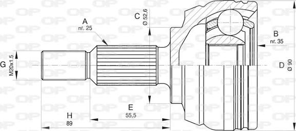 Open Parts CVJ5801.10 - Каре комплект, полуоска vvparts.bg