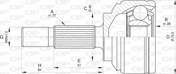 Open Parts CVJ5803.10 - Каре комплект, полуоска vvparts.bg