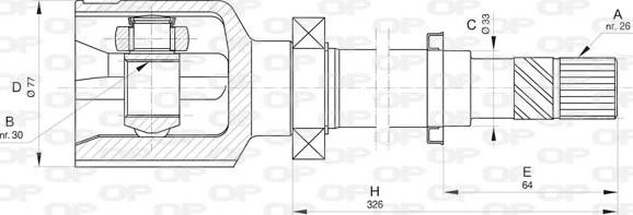 Open Parts CVJ5833.20 - Каре комплект, полуоска vvparts.bg