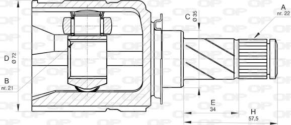 Open Parts CVJ5823.20 - Каре комплект, полуоска vvparts.bg