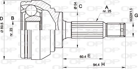 Open Parts CVJ5391.10 - Каре комплект, полуоска vvparts.bg