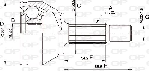 Open Parts CVJ5344.10 - Каре комплект, полуоска vvparts.bg