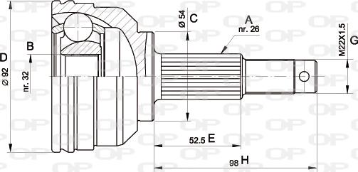 Open Parts CVJ5345.10 - Каре комплект, полуоска vvparts.bg