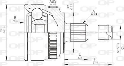 Open Parts CVJ5354.10 - Каре комплект, полуоска vvparts.bg