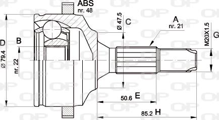 Open Parts CVJ5369.10 - Каре комплект, полуоска vvparts.bg