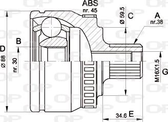 Open Parts CVJ5364.10 - Каре комплект, полуоска vvparts.bg