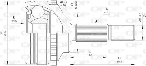 Open Parts CVJ5365.10 - Каре комплект, полуоска vvparts.bg