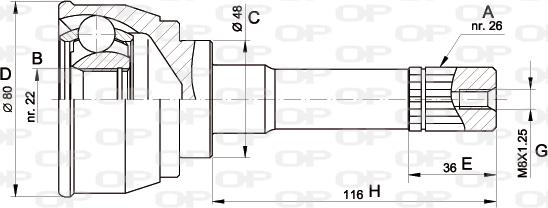 Open Parts CVJ5367.10 - Каре комплект, полуоска vvparts.bg