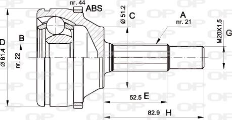 Open Parts CVJ5306.10 - Каре комплект, полуоска vvparts.bg