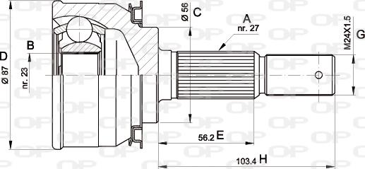 Open Parts CVJ5308.10 - Каре комплект, полуоска vvparts.bg