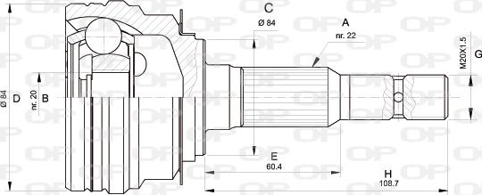Open Parts CVJ5307.10 - Каре комплект, полуоска vvparts.bg
