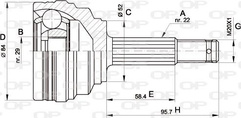 Open Parts CVJ5389.10 - Каре комплект, полуоска vvparts.bg