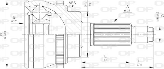 Open Parts CVJ5381.10 - Каре комплект, полуоска vvparts.bg