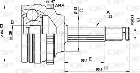 Open Parts CVJ5388.10 - Каре комплект, полуоска vvparts.bg