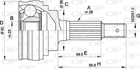 Open Parts CVJ5336.10 - Каре комплект, полуоска vvparts.bg