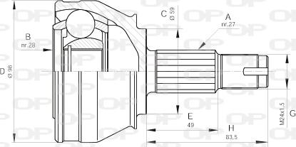 Open Parts CVJ5295.10 - Каре комплект, полуоска vvparts.bg