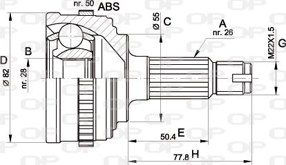 Open Parts CVJ5296.10 - Каре комплект, полуоска vvparts.bg