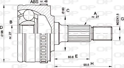 Open Parts CVJ5293.10 - Каре комплект, полуоска vvparts.bg