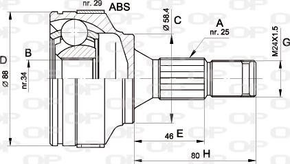 Open Parts CVJ5297.10 - Каре комплект, полуоска vvparts.bg