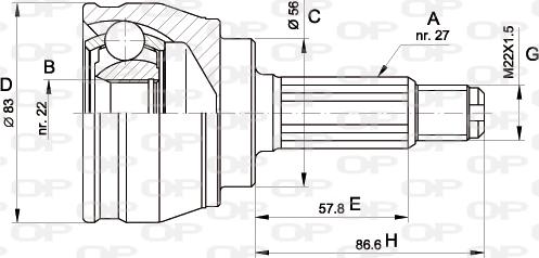 Open Parts CVJ5241.10 - Каре комплект, полуоска vvparts.bg