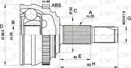 Open Parts CVJ5251.10 - Каре комплект, полуоска vvparts.bg
