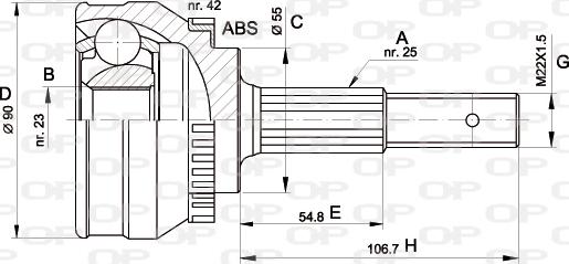 Open Parts CVJ5269.10 - Каре комплект, полуоска vvparts.bg