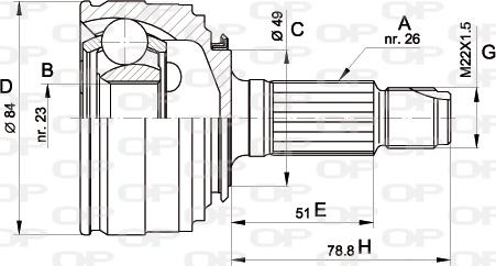 Open Parts CVJ5218.10 - Каре комплект, полуоска vvparts.bg