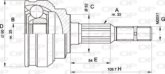 Open Parts CVJ5283.10 - Каре комплект, полуоска vvparts.bg