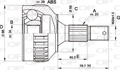 Open Parts CVJ5287.10 - Каре комплект, полуоска vvparts.bg