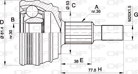 Open Parts CVJ5235.10 - Каре комплект, полуоска vvparts.bg