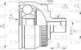 Open Parts CVJ5233.10 - Каре комплект, полуоска vvparts.bg