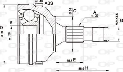 Open Parts CVJ5275.10 - Каре комплект, полуоска vvparts.bg