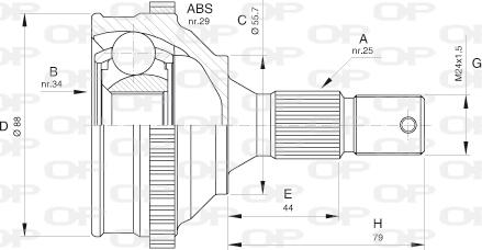 Open Parts CVJ5276.10 - Каре комплект, полуоска vvparts.bg