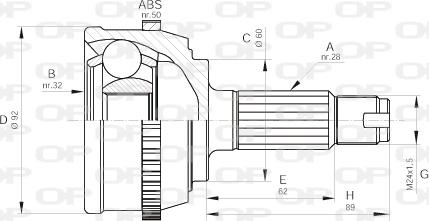 Open Parts CVJ5278.10 - Каре комплект, полуоска vvparts.bg