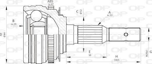 Open Parts CVJ5273.10 - Каре комплект, полуоска vvparts.bg
