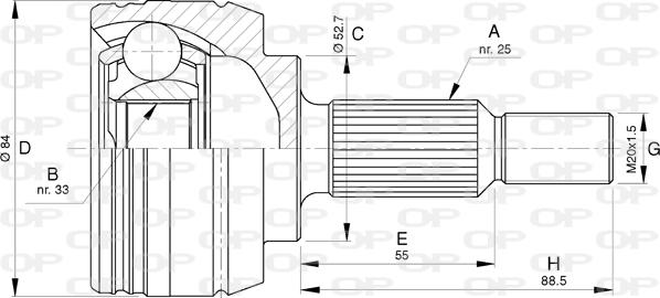 Open Parts CVJ5794.10 - Каре комплект, полуоска vvparts.bg