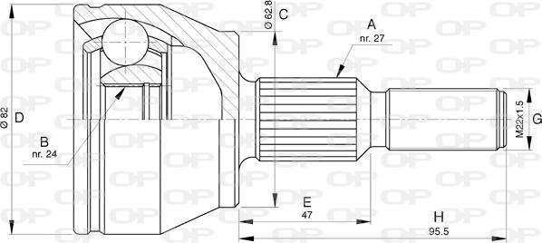 Open Parts CVJ5792.10 - Каре комплект, полуоска vvparts.bg