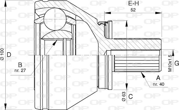 Open Parts CVJ5744.10 - Каре комплект, полуоска vvparts.bg