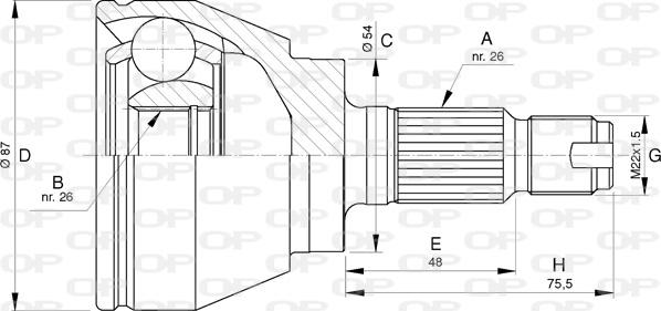 Open Parts CVJ5746.10 - Каре комплект, полуоска vvparts.bg